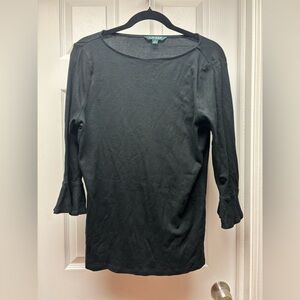 Lauren Ralph Lauren Black Cotton Top – Size 1X